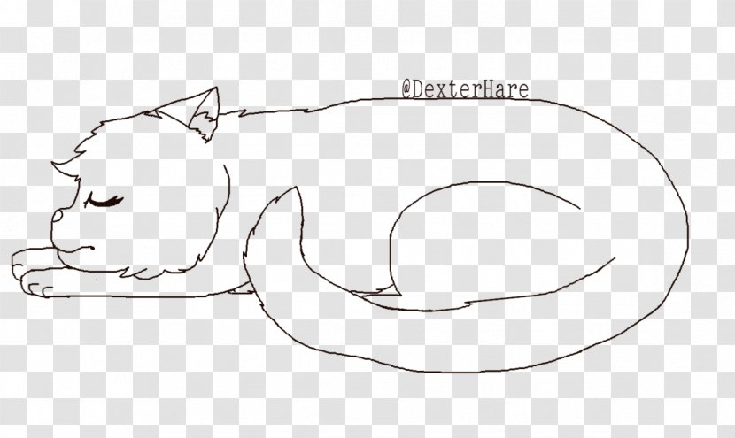 Ear Drawing Line Art Sketch - Cartoon - Sleeping Cat Transparent PNG