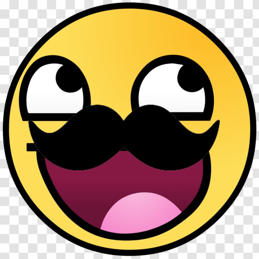 Smiley Face Moustache Emoticon Clip Art - Happiness - With Mustache And Thumbs Up Transparent PNG