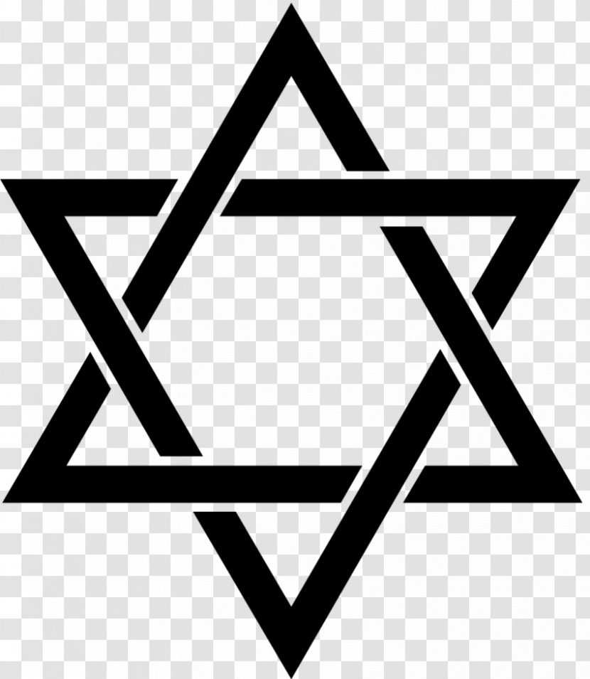 Star Of David Judaism Clip Art - Black And White Transparent PNG