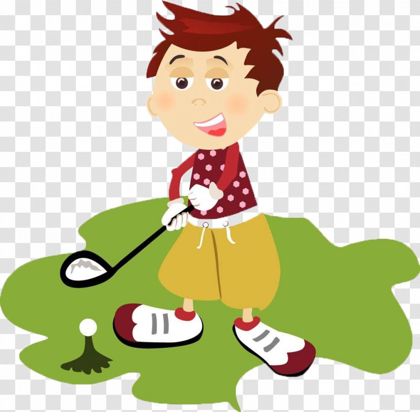 Golf Cartoon Illustration - Can Stock Photo - Playing Little Boy Transparent PNG