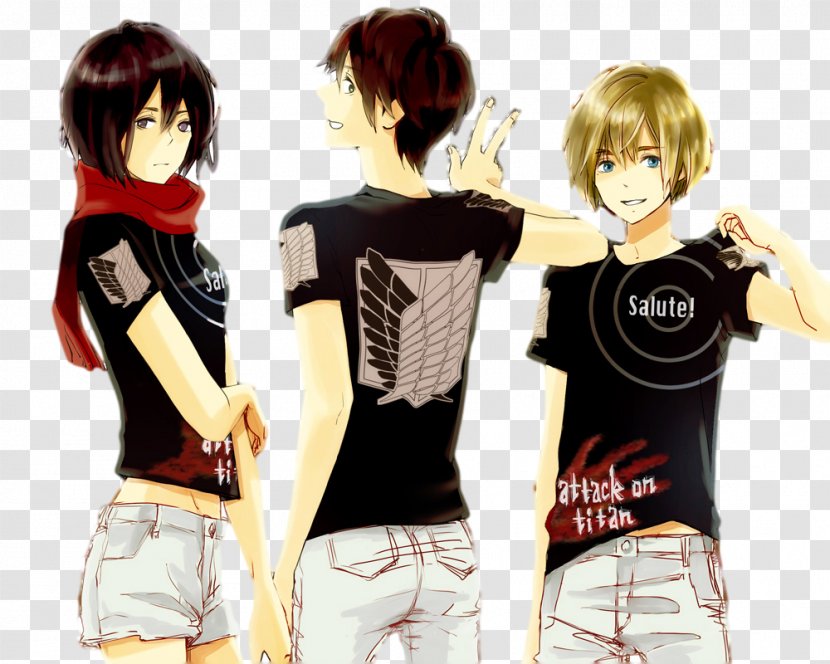 Eren Yeager Mikasa Ackerman Armin Arlert Levi A.O.T.: Wings Of Freedom - Frame - Silhouette Transparent PNG