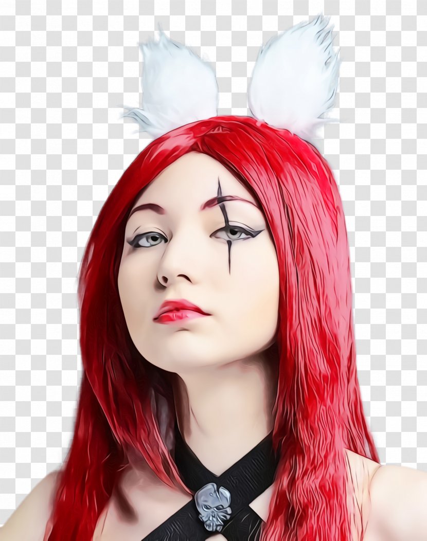 Hair Red Hairstyle Wig Eyebrow - Fashion Forehead Transparent PNG