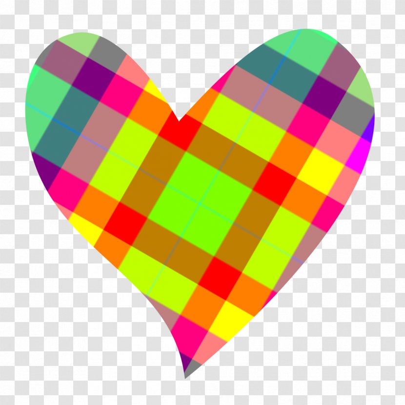 Heart Color Clip Art - Tartan - Cute Shape Cliparts Transparent PNG