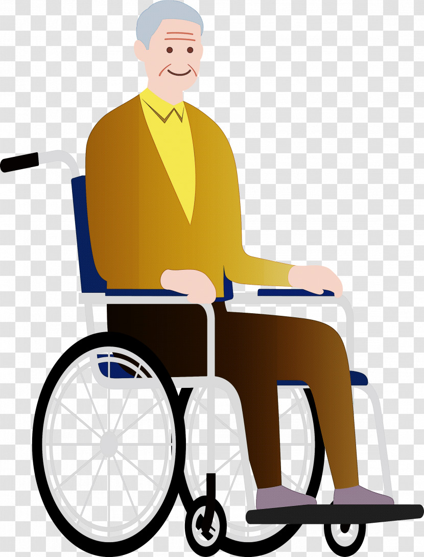 Grandpa Grandfather Wheelchair Transparent PNG