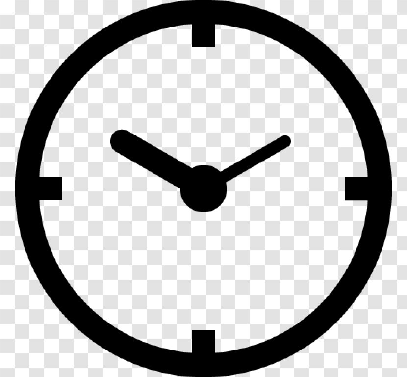 Clock - Button - Black And White Transparent PNG