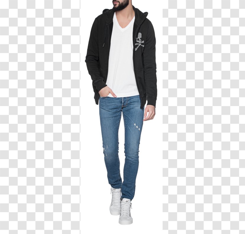 Hoodie Jeans Neck Jacket - Outerwear - Fashion Skull Print Transparent PNG