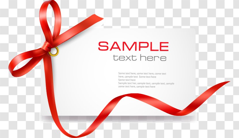 Template Coupon Gift Card Clip Art - Red Bow Line Transparent PNG