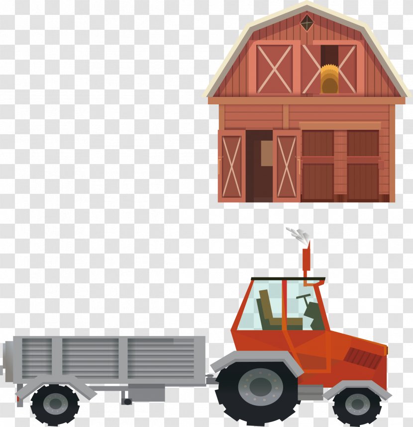 Agriculture Farm Drawing - Vehicle - Tractor Work Transparent PNG