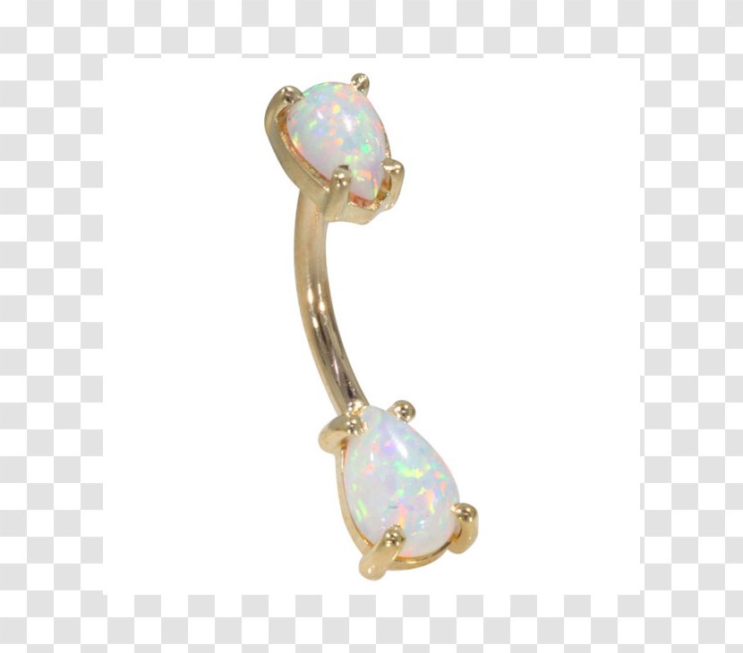 Opal Earring Navel Piercing Body - Gold - Ring Transparent PNG