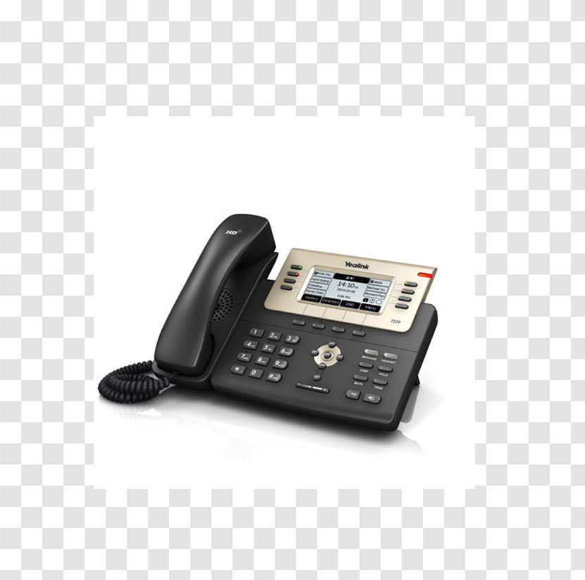 Yealink SIP-T27P Session Initiation Protocol Telephone VoIP Phone SIP-T27G - Answering Machine - Desk Transparent PNG