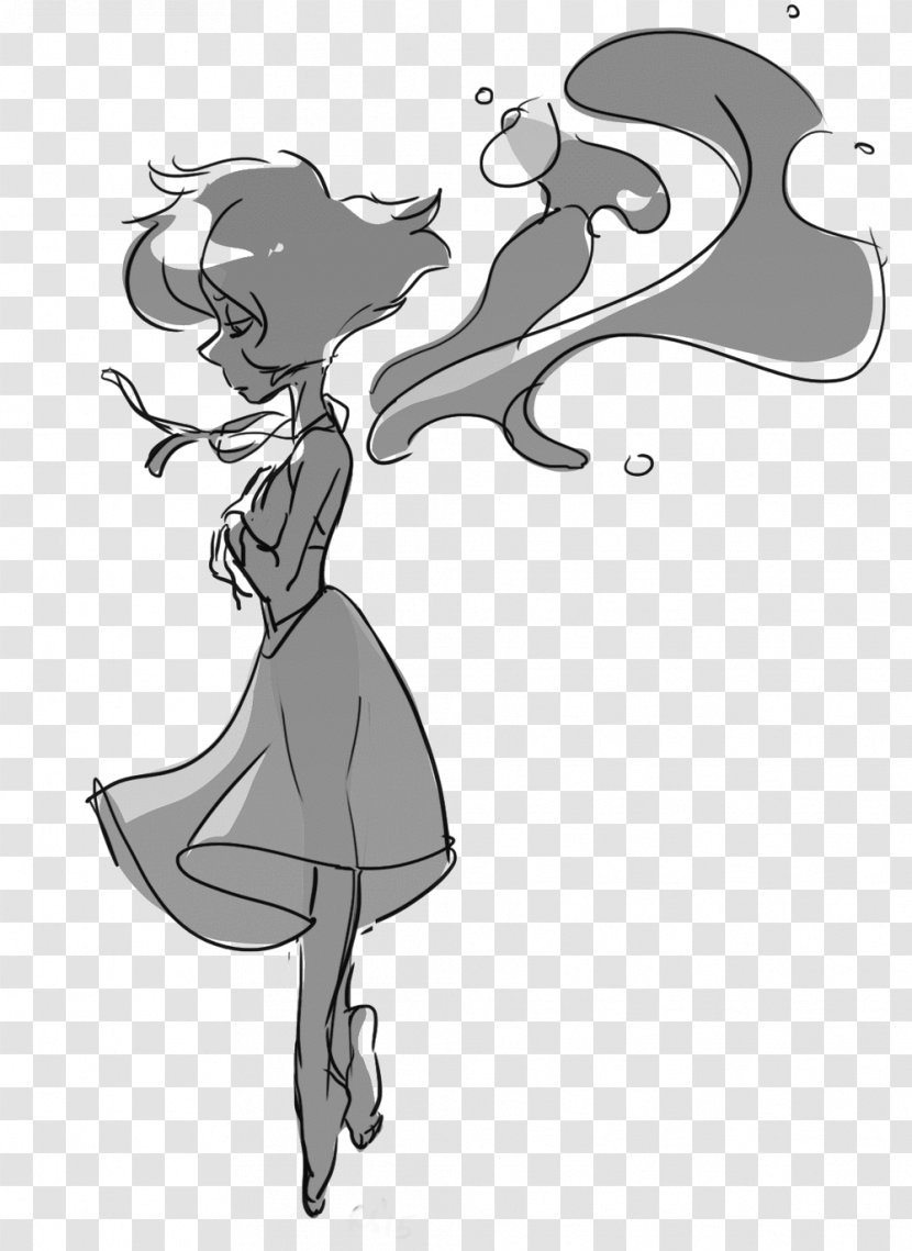 Pearl Steven Universe Garnet Rose Quartz - Monochrome - Supernatural Creature Transparent PNG