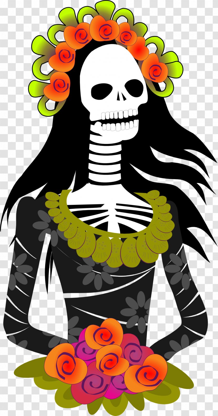 Calavera Day Of The Dead Death Clip Art - Mexican Cuisine Transparent PNG