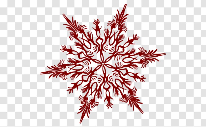 Snowflake Shape Clip Art - Red Transparent PNG
