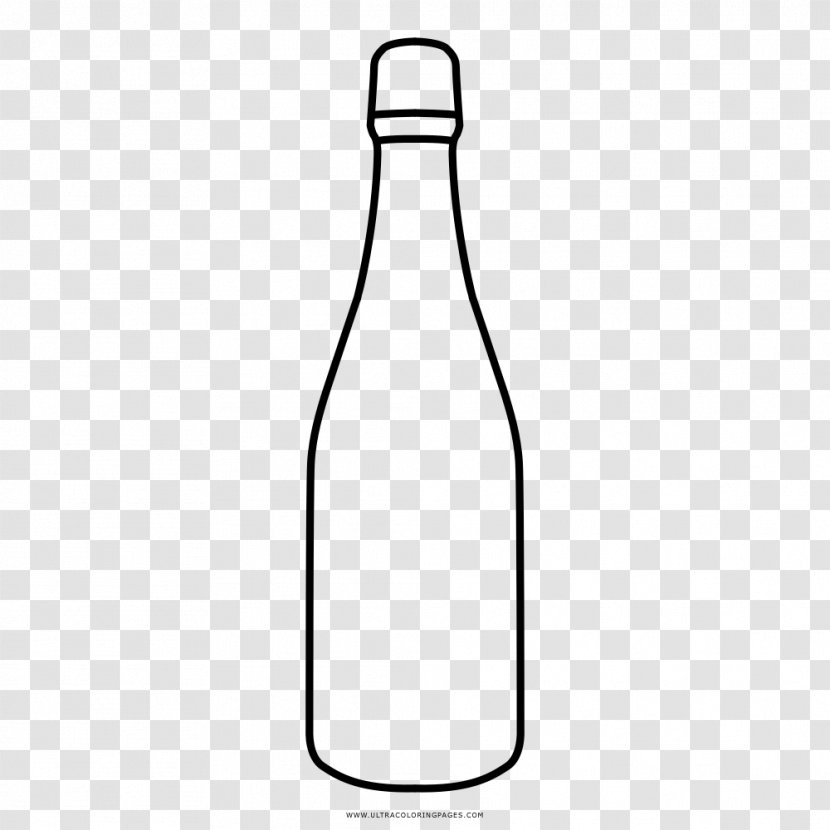 Water Bottles Champagne Beer Bottle Glass Drawing - Black And White Transparent PNG