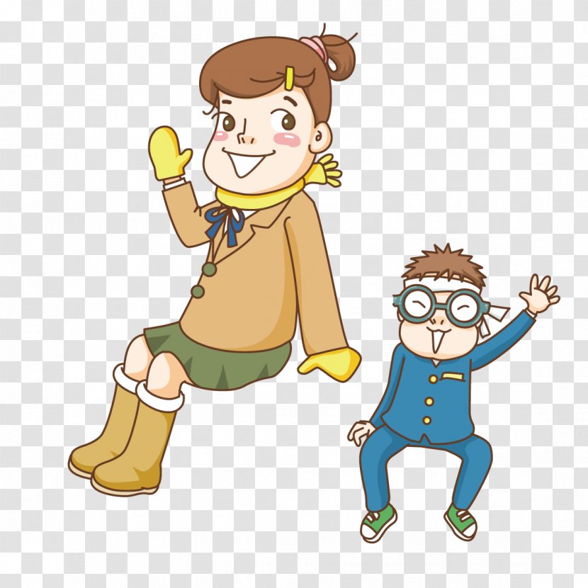 Student Cartoon Teacher - The Woman Jumped Up Transparent PNG