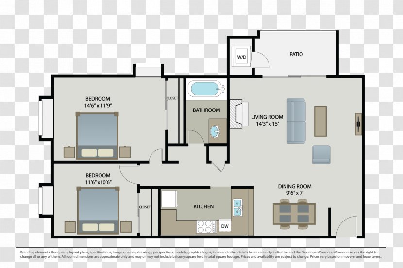 Floor Plan Square Foot House - Bedroom Transparent PNG