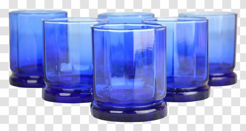 Highball Glass Cobalt Blue Plastic - Cylinder Transparent PNG