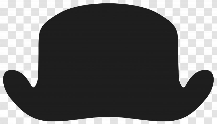 Black And White Hat - Movember Bowler Clipart Image Transparent PNG