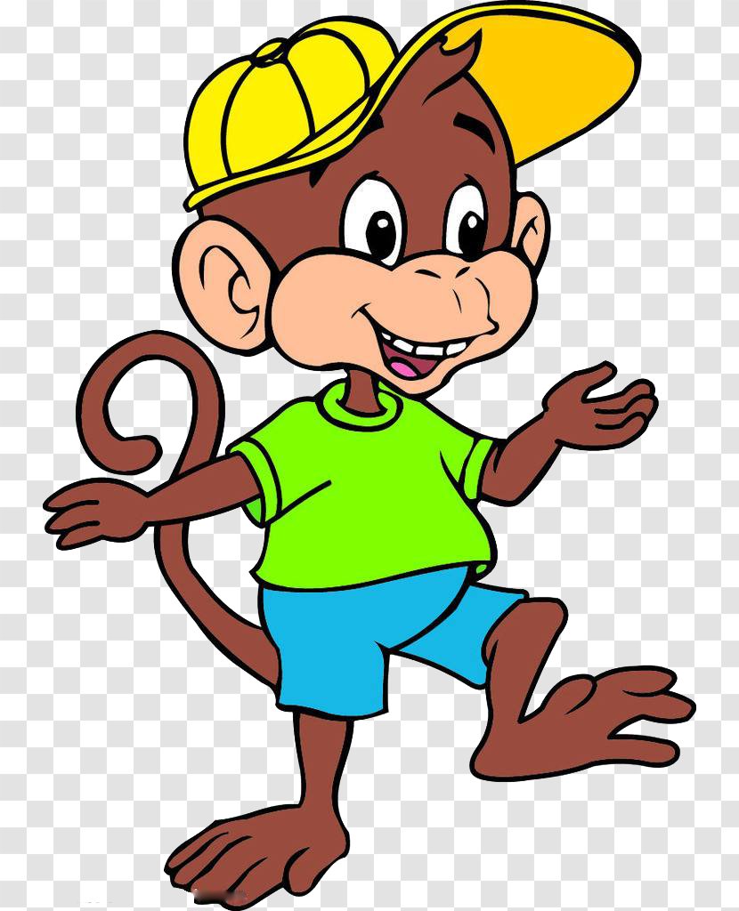T-shirt Cartoon Monkey Animation - Smile - A Wearing Hat Transparent PNG