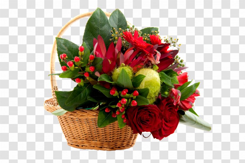 Cut Flowers Christmas Flower Bouquet Basket - Floristry - BOUQUET FLOWER Transparent PNG