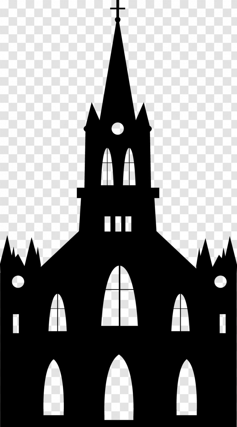 Euclidean Vector Church Religion Silhouette - Black And White - Castle Transparent PNG