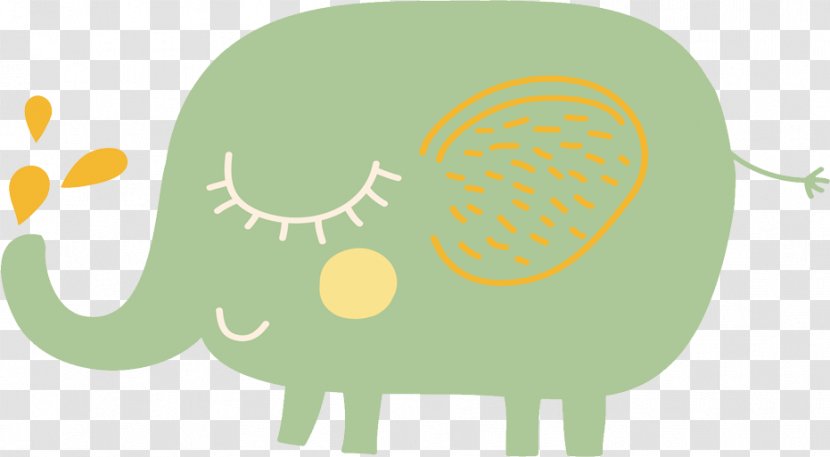 Logo Brand Font - Green - Cartoon Elephant Transparent PNG