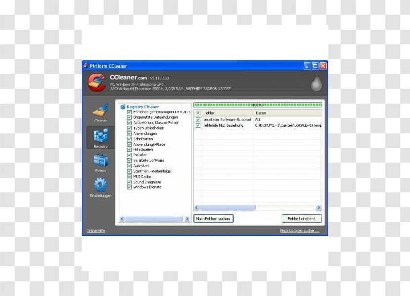 Computer Program CCleaner PC World Portable Application - Screenshot Transparent PNG