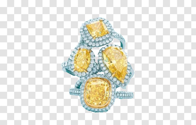 Tiffany & Co. Jewellery Diamond Advertising Ring - Cartoon - Yellow Jewelry Transparent PNG
