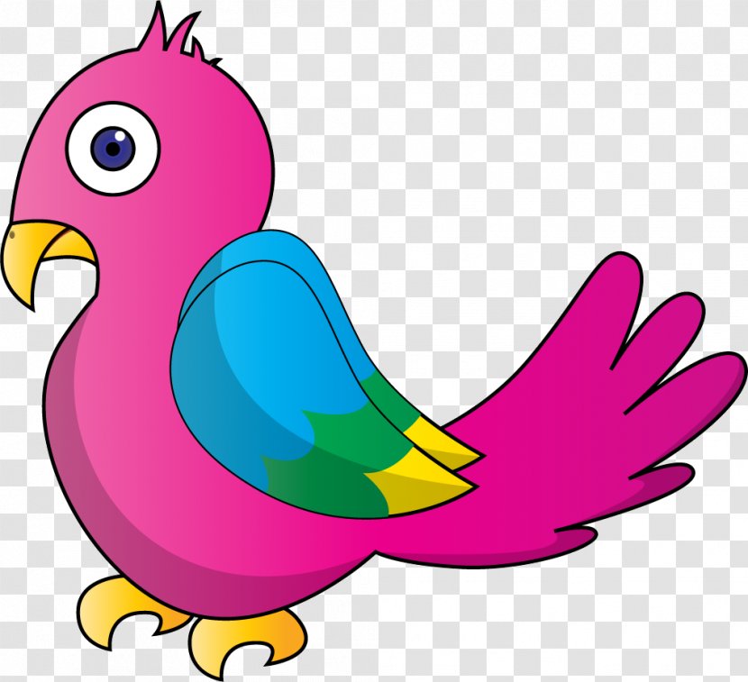 Bird Parrot Cartoon Clip Art - Red Transparent PNG