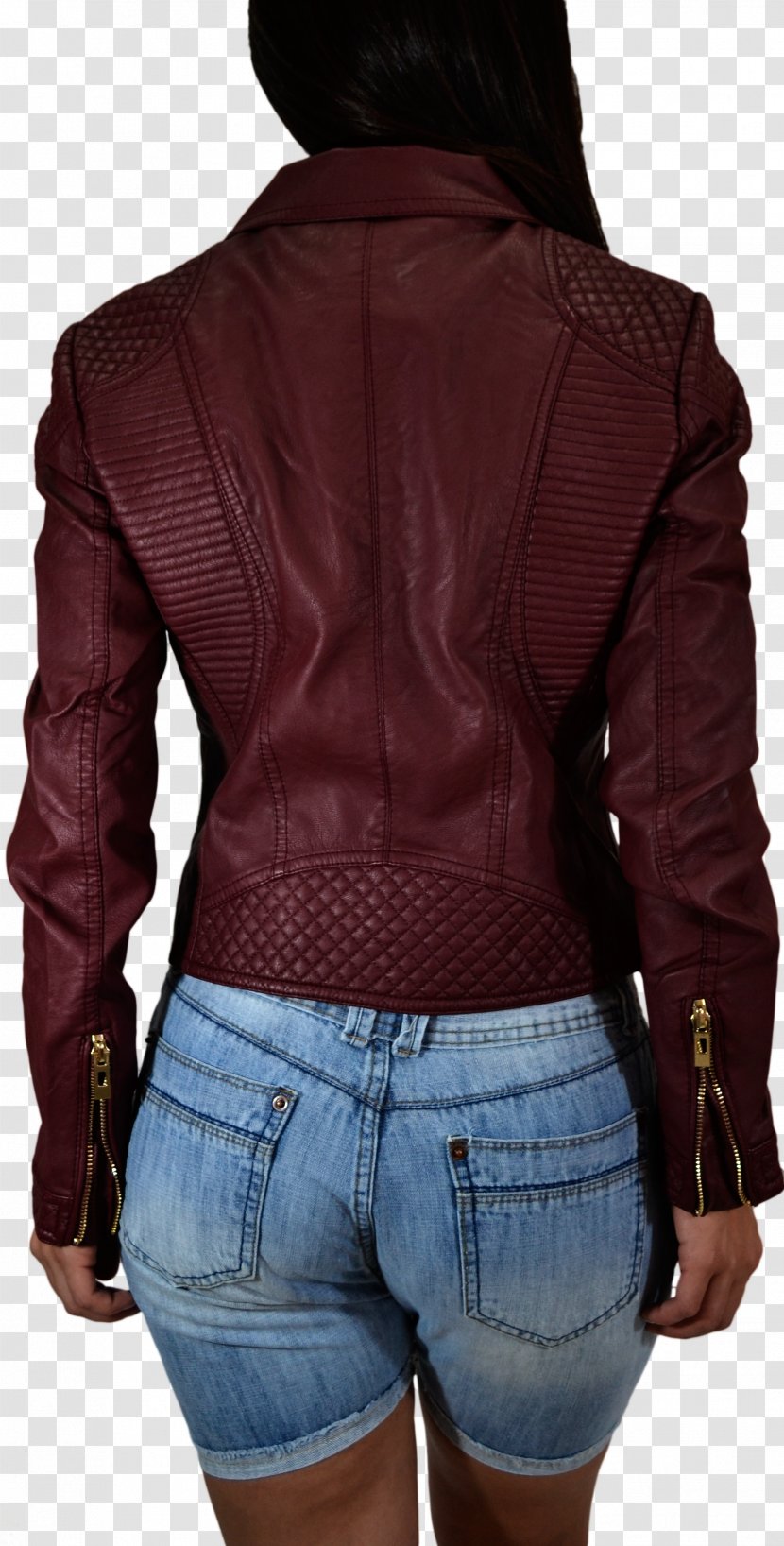 Leather Jacket Shoulder Maroon - Praia Transparent PNG