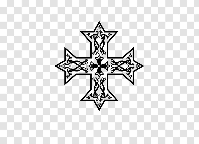 Coptic Cross Copts Christian Orthodox Church Of Alexandria - Monochrome Transparent PNG