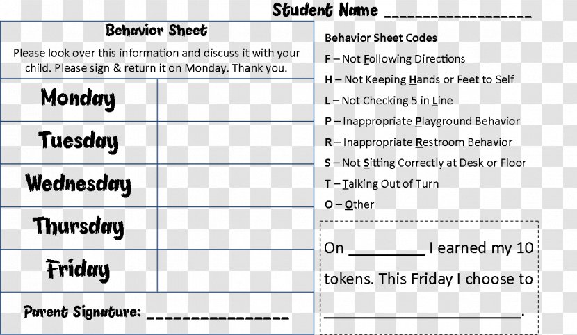 Template Middle School Student Worksheet - Area Transparent PNG