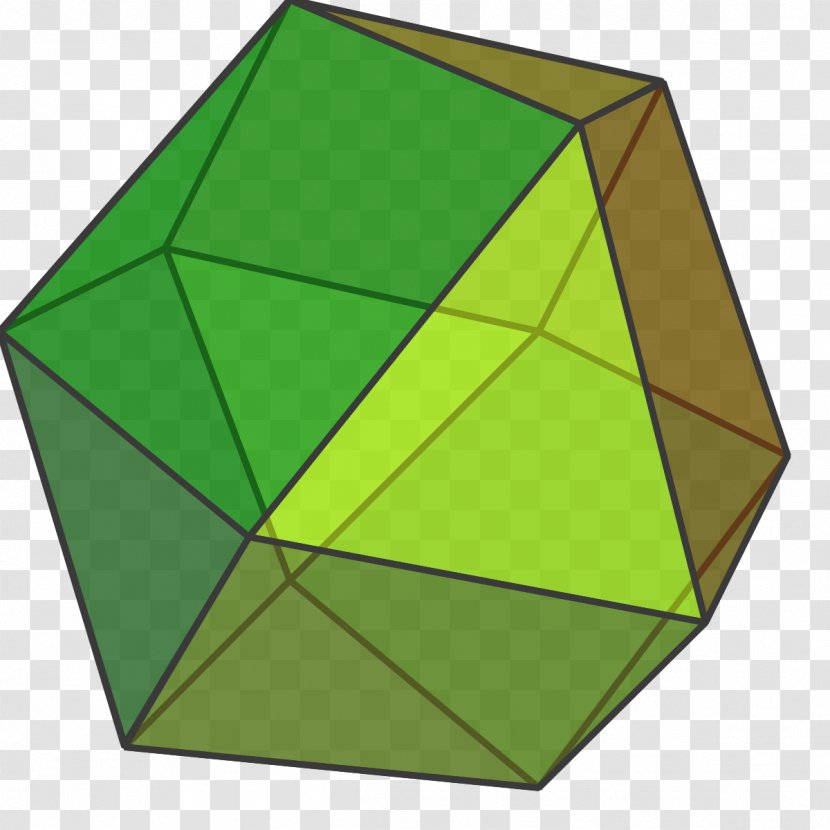 Cuboctahedron Cube Polyhedron Archimedean Solid Truncated Octahedron - Green - Triangle Transparent PNG