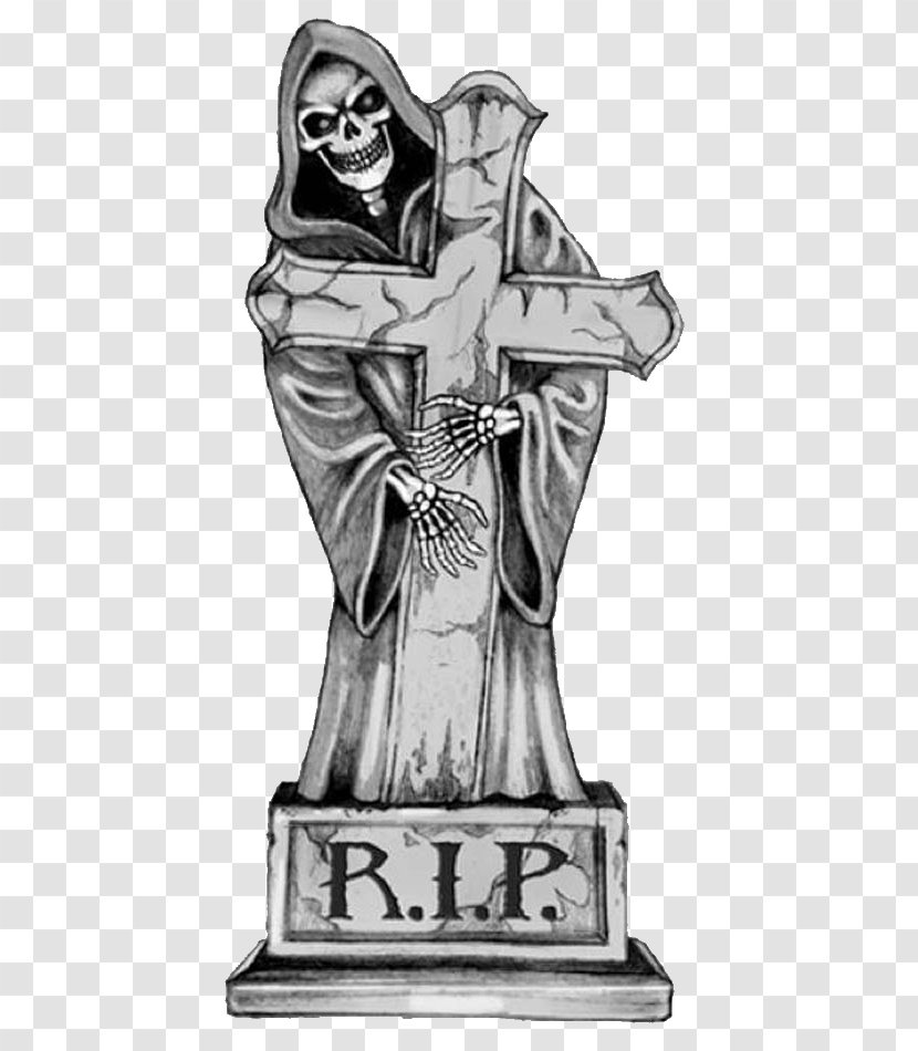 Headstone Death Statue Goth Subculture Rest In Peace - Silhouette - Rip Tombstone Transparent PNG
