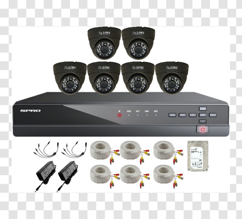 Digital Video Recorders Closed-circuit Television Network Recorder Analog High Definition - Hard Drives - Cctv Camera Dvr Kit Transparent PNG