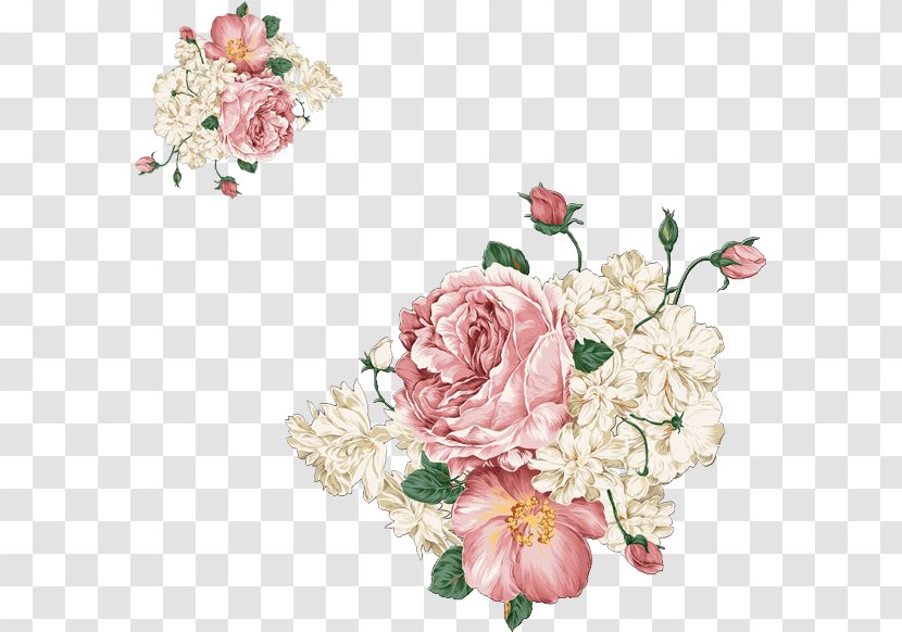 Moutan Peony Garden Roses Clip Art Watercolor Painting - Satin Flowers Clipart Transparent PNG