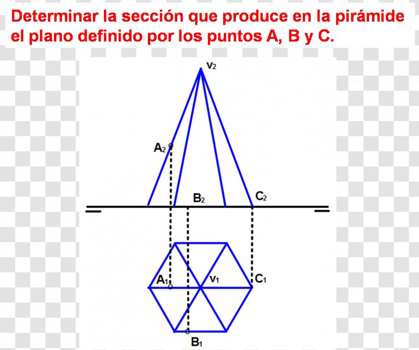 Multiview Projection Technical Drawing Triangle Plane - Symmetry - Redouté Transparent PNG