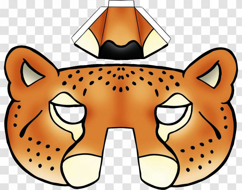 Leopard Mask Cheetah Headgear Whiskers - Nose Transparent PNG