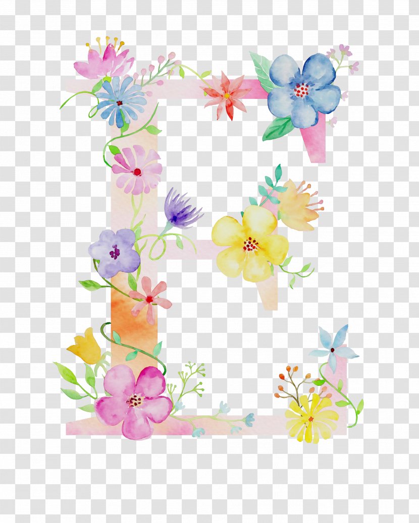 Watercolor Flower Background - Letter - Plant Wildflower Transparent PNG
