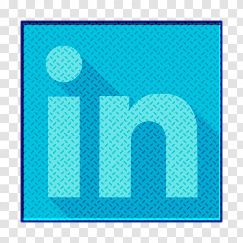 Linkedin Icon Social - Electric Blue Teal Transparent PNG