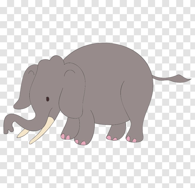 Indian Elephant African Clip Art - Terrestrial Animal Transparent PNG