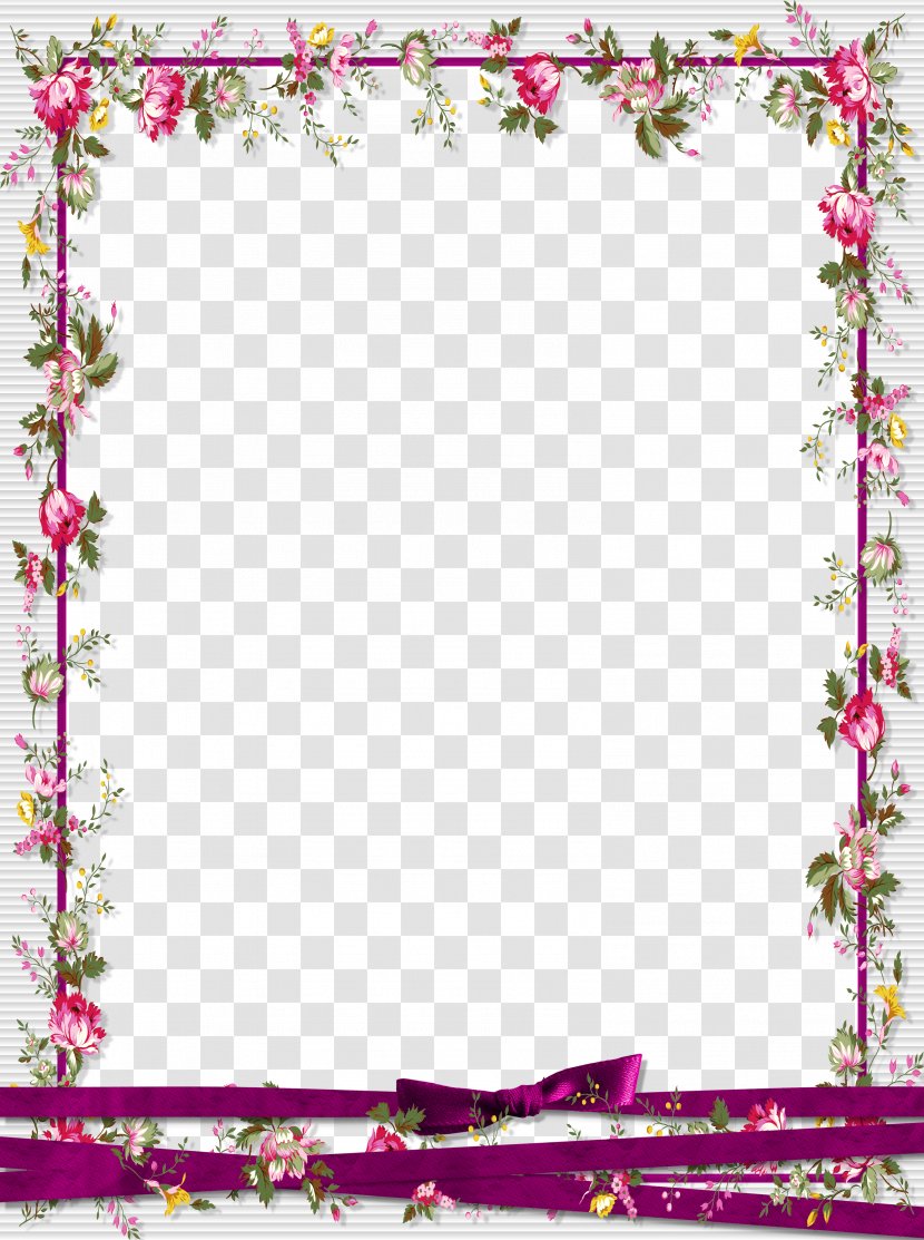 Picture Frame Graphic Design - Flower - Floral Border Transparent PNG