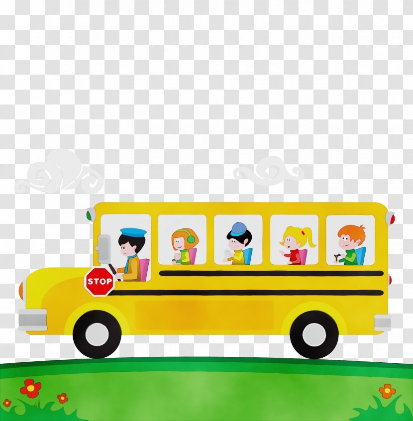School Bus Cartoon - Transport - Toy Yellow Transparent PNG