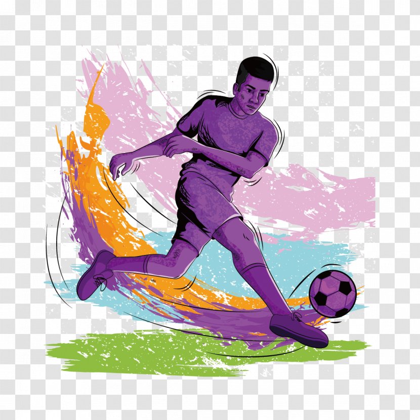 Photography Athlete Illustration - Violet - Football Man Transparent PNG