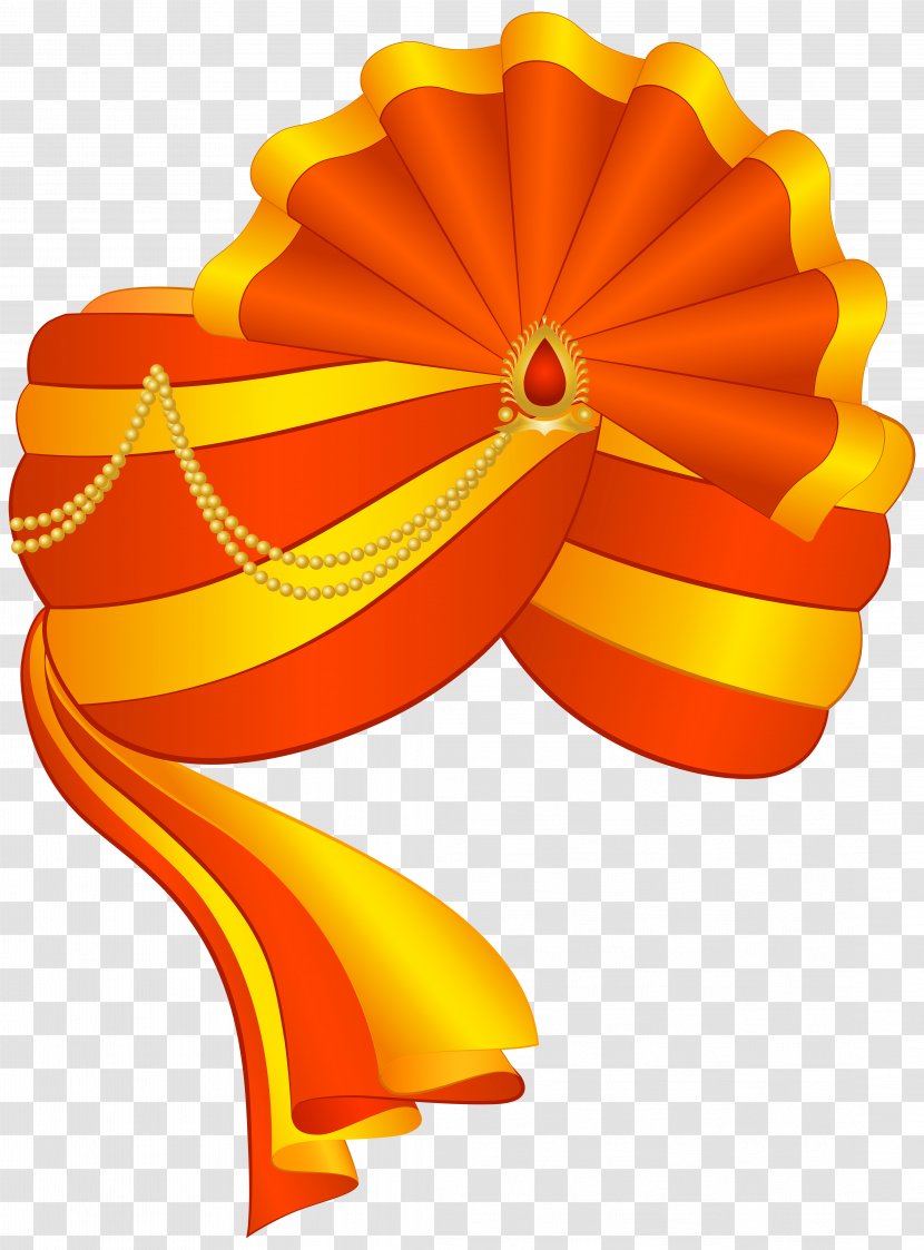 India Turban Pagri Clip Art - Orange Transparent PNG