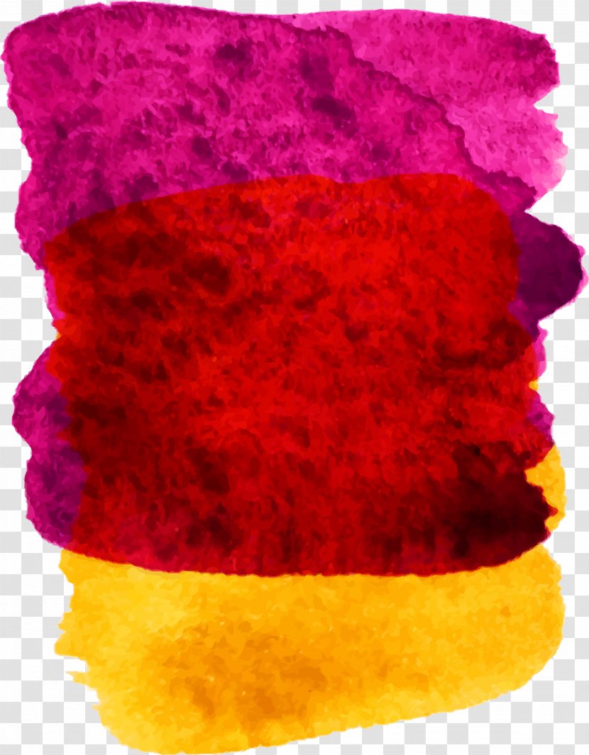 Watercolor Painting Texture Mapping - Woolen - Purple Yellow Bread Slice Vector Transparent PNG
