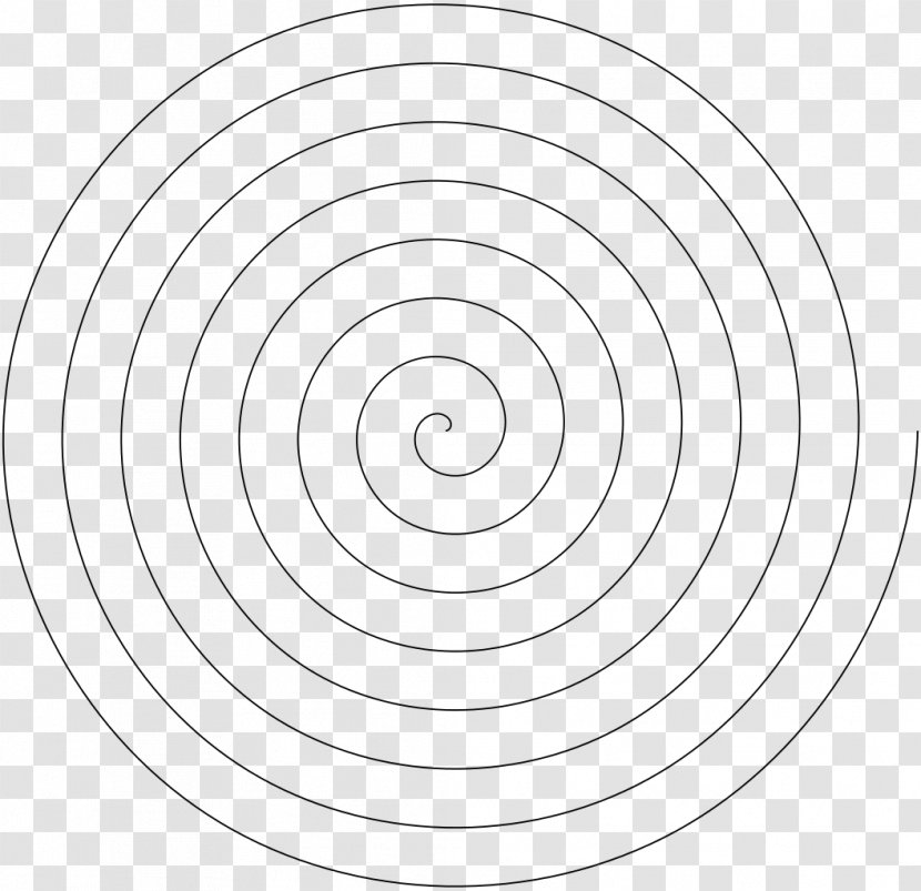 Archimedean Spiral Angle Curve Circle - Black And White Transparent PNG