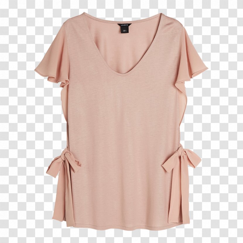 Shoulder Sleeve Blouse Dress Peach - Day Transparent PNG