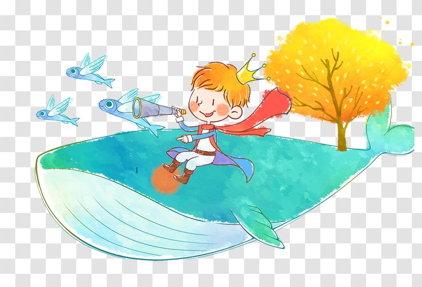 The Little Prince Illustration Drawing Cartoon - Surfing - Bhi Mockup Transparent PNG
