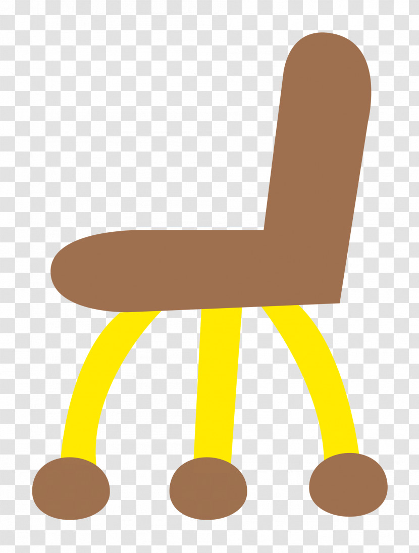Cartoon Chair Yellow Line Meter Transparent PNG